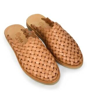 NEW MACARENA women's panaltan slip-on mule in tan